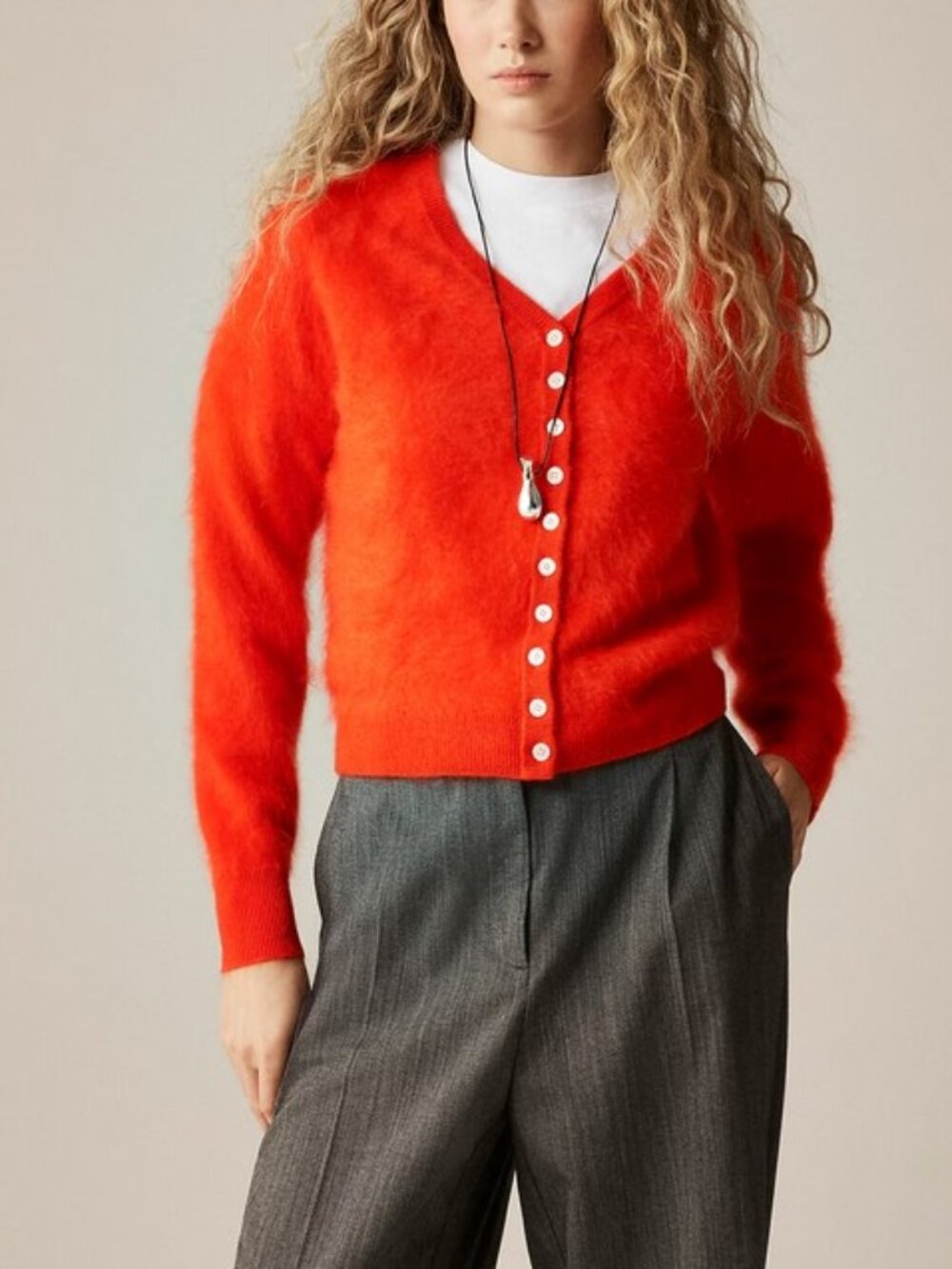 J. Crew Brushed cashmere relaxed-fit reversible cardigan M